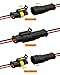 BJZ BJZ 2 Pin Car Connectors BJZ Waterproof 22AWG Automotive Electrical Connectors, Quickly Connect or Disconnect 2-Wires Connectors for Car Trailer Truck Bus Van Marine Boat Yacht (10 Kits)