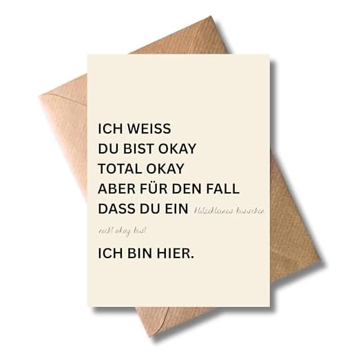 WBdesignz – Karte „Ich bin hier“ mit Umschlag – Einfühlsame Trostkarte für schwierige Zeiten, Freunde & Familie (DIN A6)