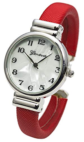 Geneva Platinum Colored Small Cuff Watch #TOP1