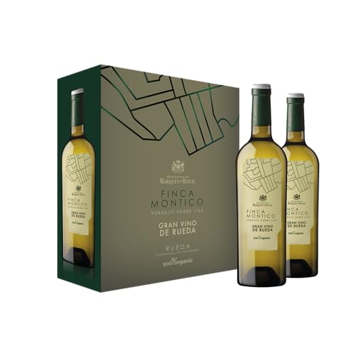 Marqués de Riscal - Finca Montico Gran Vino de Rueda, Vino blanco, Denominación de Origen Rueda, Variedad Verdejo, 100% Organic con certificación ecológica - Estuche 2 botellas x 750 ml