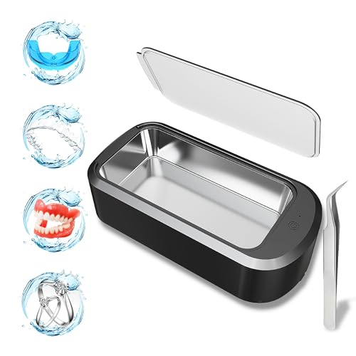 YINPAD Ultrasonic Retainer Cleaner Machine,48 kHz Ultrasonic Cleaner,600ML Portable Ultrasonic