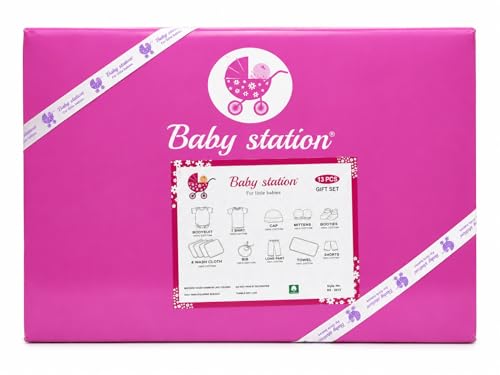 Image of Baby Station New Born Baby's Gift Set 13 Piece Unisex (Purple)