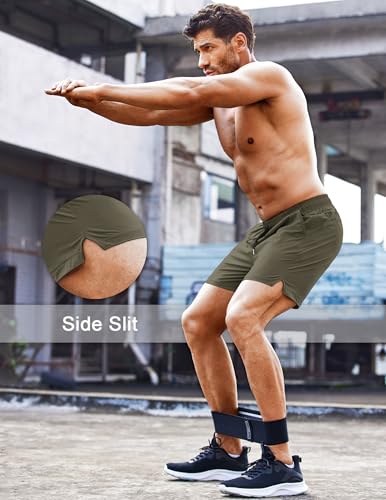 COOFANDY Men's Running Athletic Shorts 5 Inch 2 Pack Gym Workout Shorts Fitted Exercise Hiking Shorts with Zipper Pocket2