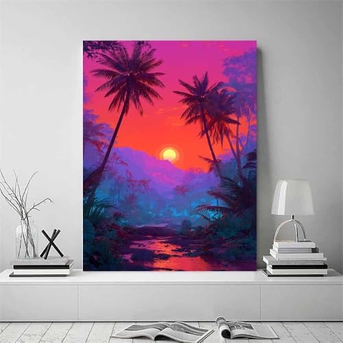 Tableau decoration murale forêt tropicale pour chambre zen