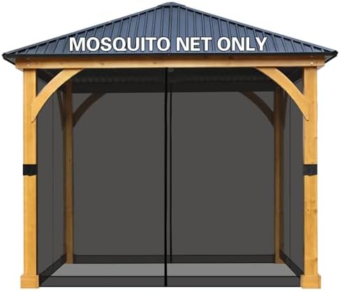 BPS 10' x 10' Gazebo Universal Netting Screen Replacement, Black image 11