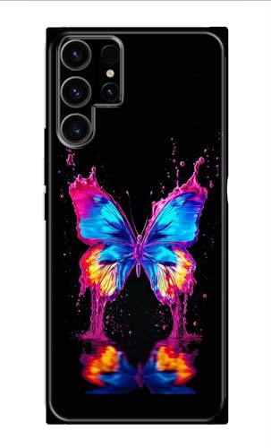 Image of Metal TPU Printed Back Cover for Samsung Galaxy S22 Ultra 5G (Butterfly -J1) 360 Degree Protection | Camera Protection -25092024(AR)