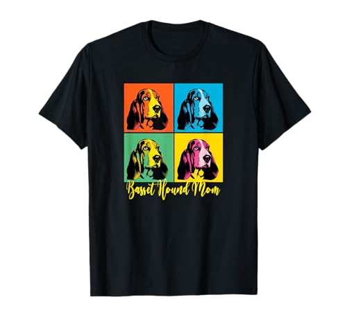 Estilo pop art de Basset Hound Mom Camiseta