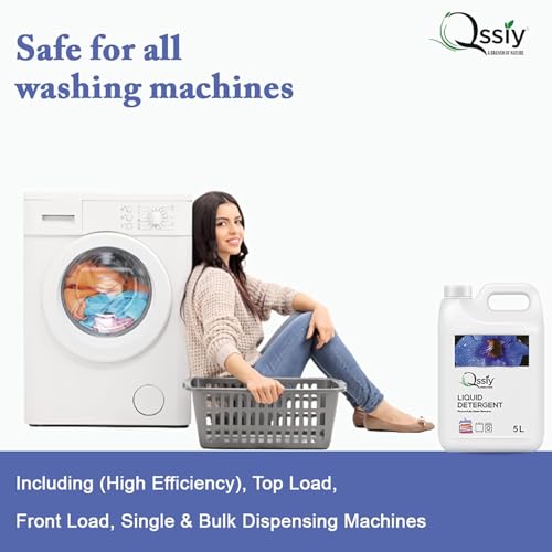 Image of Qssiy Liquid Laundry Detergent, Concentrated Stain Remover, Gentle Fresh, 10L, for Hand & Machine Wash, Front /Top Load, HE Compatible