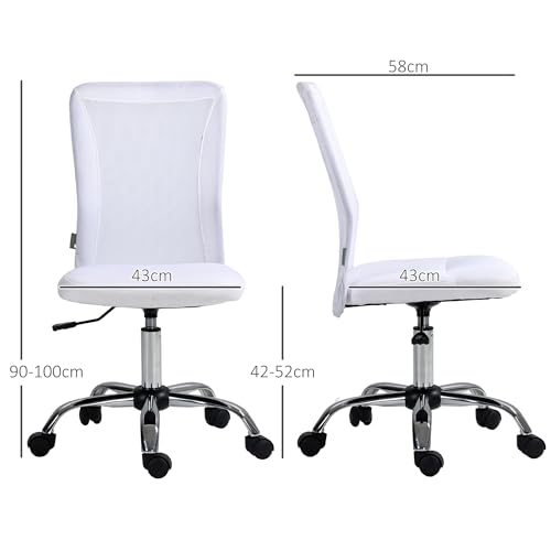 Chaise Bureau Ergonomique Mesh Réglable Blanc Vinsetto