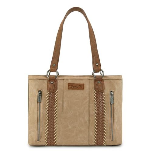 Montana West Wrangler Tote Bag for Women Multi Pockets shoulder bag western purse Medium Zipper Handbags with Woven Top-Handle WG217-2002TN by Montana West - Used condition - US$40.31