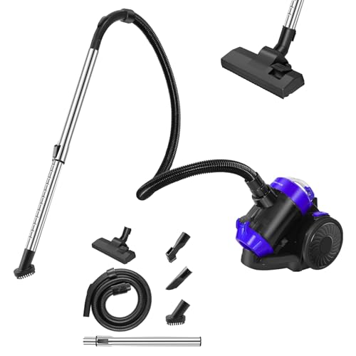 VickyHome Cylinder Bagless Vacuum Cleaner, 1200W Pet Hair Bagless Vacuum Cleaner Cylinder Carpet Cleaner with HEPA Filter, Long Reach, 2 In 1 Brush, 1.5L Dust Cup