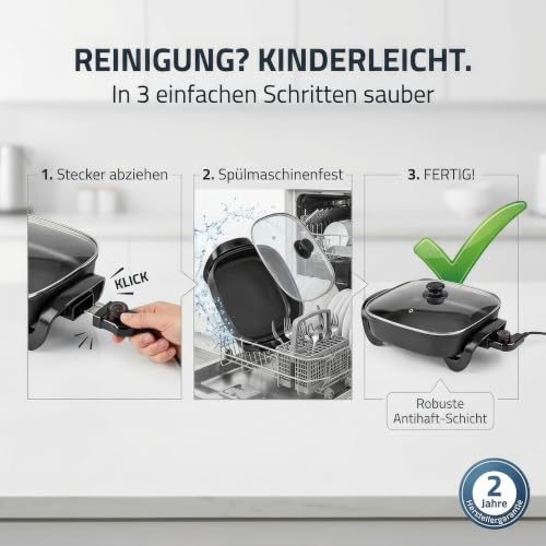 Foto von Nedis Elektrische Pfanne - Elektropfanne Extra Tief - 40 cm - Schwarz