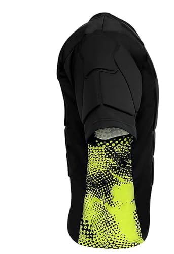 Jellybro Mens Padded Football Shirts 37-Pads Womens Protective Compression Shirt for Soccer Rugby Volleyball Ball (Green, Large) - Thumbnail 4