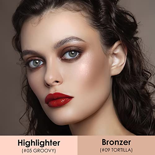 image for FOCALLURE 2 Pcs Mineral Cream Contour Stick,Moisturize Highlighter and