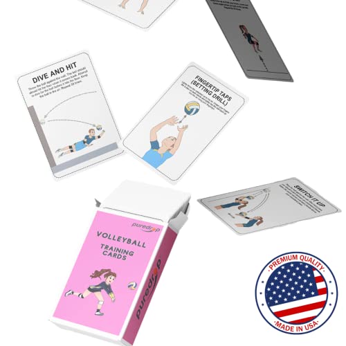 Puredrop Volleyball Training Equipment Aid Cards: Great Training Drills For Solo Practice For Volleyball Players. Exercises That Can Be Done At Home #TOP2
