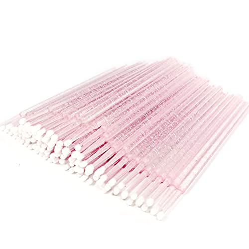 Image of 500 Pcs Disposable Micro Applicator Brush for Eyelash Extension, Micro Cotton Swabs, Lips Mascara Wands Pink (Pack of 2)