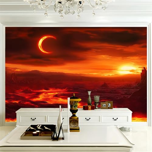 Autocollant mural rouge grand format pour masquer les imperfections de vos murs