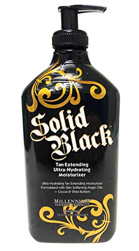2 Pack - Millennium Tanning Solid Black Hypoallergenic Tan Maximizer W Hemp + Millennium Tanning Solid Black Tan Extender Moisturizer Lotion #TOP2