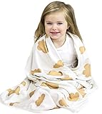 Wool Blanket for Babies and Toddlers | 100% Merino Wool Inner Layer and 100% Organic Cotton Outer Layer | Temperature regulating | Extra Large | Soft Comfort Blanket | Baby hat and Gift Box Included