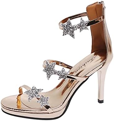 ZiSUGP Sandals Women Dressy Summer Flat Women Heeled Sandals Woven Block Black Stiletto Heels Platform Sandals For Women Dressy