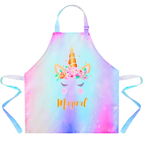 Sylfairy Aprons for Kids Girls Rainbow Unicorn Apron Children...