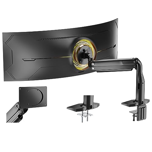PUTORSEN Ultrawide Single Monitor Desk Mount for 17-49 Inch Monitor and TV, up to 39.6 lbs, Heavy Duty Monitor Arm Mount with Gas Spring, for Flat & Curved Screen with VESA 75×75 to 200×100