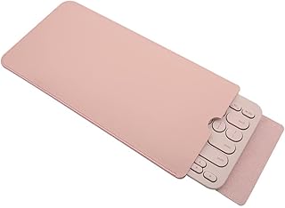 Hosoncovy PU Leather Portable Keyboard Carrying Case Storage Bag Dustproof Protective Case for Logitech K380 Multi-Device Bluetooth Keyboard (Pink)