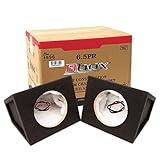 Atrend Bbox Pro Audio Tuned 6.5' Speaker Enclosures - Premium Speakers Enhance Sound & Bass - Nickel Finish Terminals for Car/Truck - 18 Gauge Audio Cables - Set of 2 (Black)