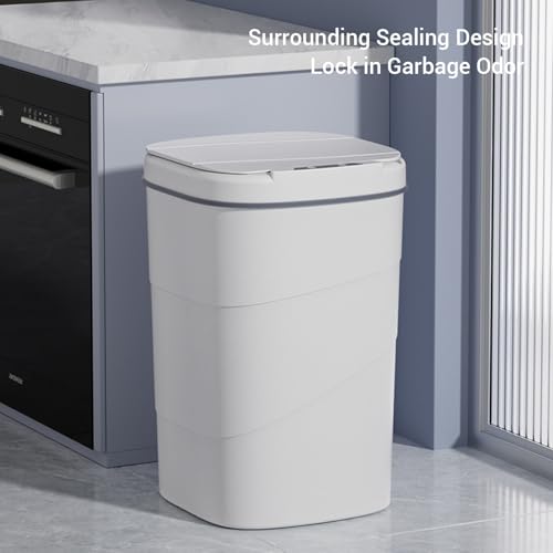 Bote de basura automático con sensor de movimiento 18L blanco miniatura 5