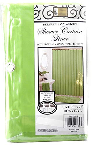 A1 Home Collections Magnetized Shower Curtain Liner Vinyl Deluxe Heavy Weight (Peridot Green) #TOP2