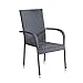 LC Garden »Lübeck« Stapelstuhl schwarz Armlehnstuhl Balkonstuhl