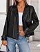 ZESICA Women's Faux Leather Jackets Oversized Fall Fashion Button Motorcycle Coats Outwear 2025 Winter Outfits Clothes Black Large