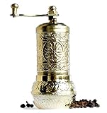 Bazaar Anatolia Turkish Grinder, Spice Grinder, Salt Grinder, Pepper Mill (Gold, 4.2