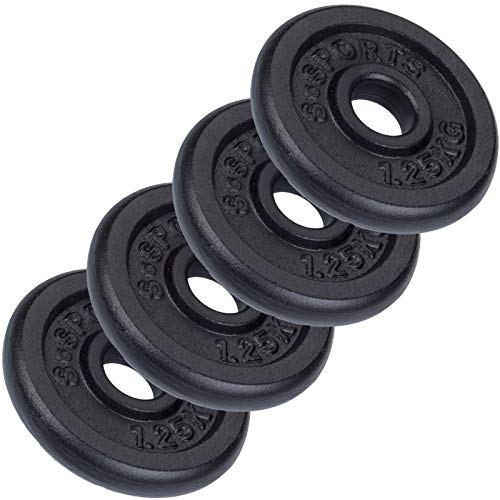 ScSPORTS 5 kg Hantelscheiben-Set, 4 x 1,25 kg, Gusseisen Gewichte, 30/31 mm Bohrung