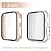 Misxi 2-Stück Schutzhüllen für Apple Watch SE 3 / SE2 /SE/Series 6/Serie 5/Series 4 40mm, Kratzfester Displayschutz mit Gehärtetem Glas, Leichtgewicht Hülle für iWatch, 1 Rosegold + 1 Transparent