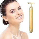 24k Facial Massager Beauty Bar Golden Pulse Facial Massager, T Shape Gold Stick, Facial Roller Massager Face Lift Firming, Skincare Anti-Wrinkle Treatment, Skin Tightening