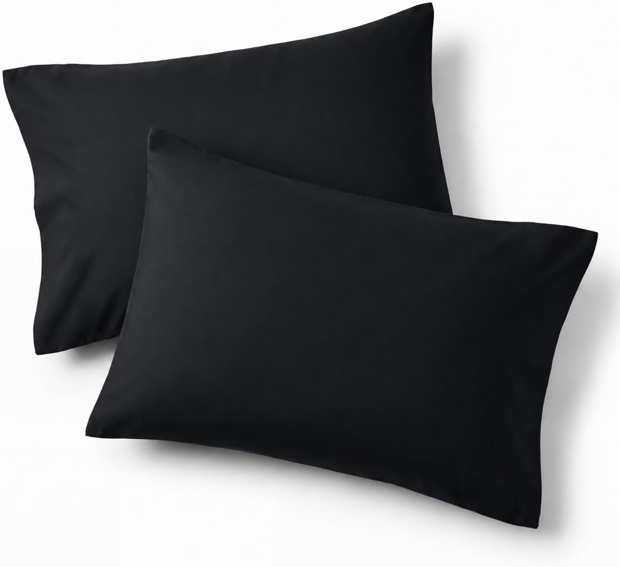  Pillow Cases Standard/Queen Set of 2, Black