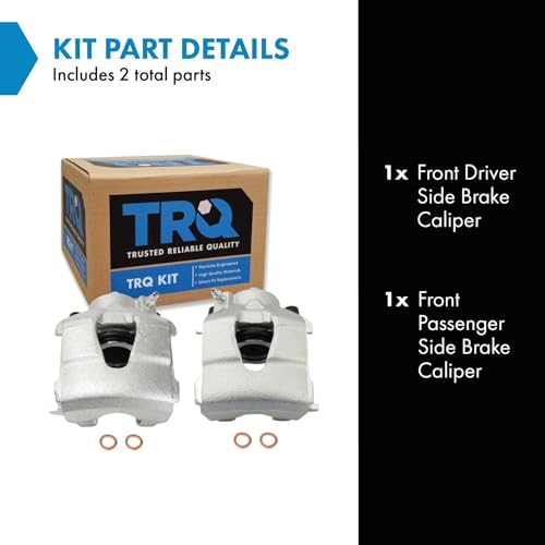 Image of TRQ Front Driver and Passenger Side Brake Caliper Set 2 Piece Hardware for 09-11 Audi A3 with 280mm Diameter Front Rotors 09-11 A3 Quattro with 280mm Diameter Rotors 1998 Volkswagen Beetle