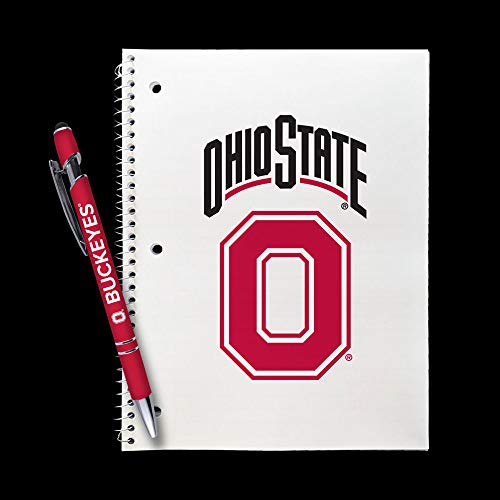 Ohio State Buckeyes Gift Set -Spiral Notebook and Comfort Feel Metal Pen (2343)