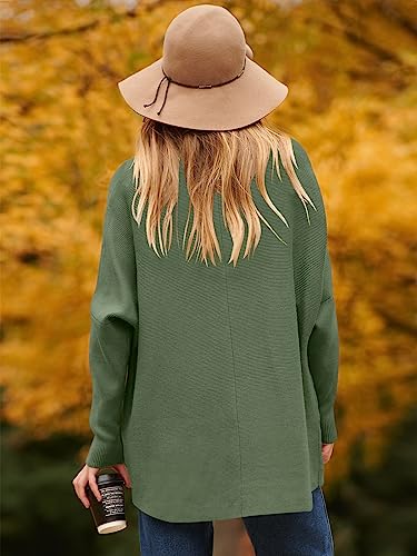 Image of ANRABESS Womens Casual Fall Sweater Turtleneck High Neck Batwing Sleeve Oversized Sweater Dress