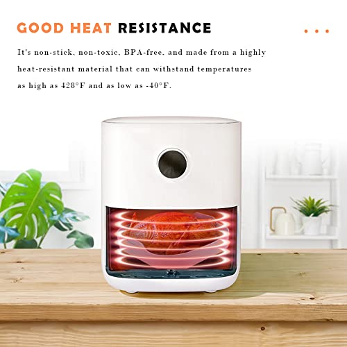 Air Fryer Silicone Pot - Silicone Air Fryer Reusable Liners For 5.5 Qt Or Bigger Square, 8.1 Inch Food Safe Reusable Air Fryer Silicone Basket, Easy Cleaning Air Fryer Pan With Heat-Proof Gloves #TOP5