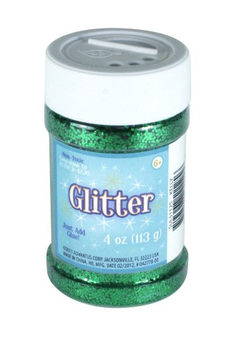 Sulyn Kelly Green Glitter Jar, 4 ounces, Non-Toxic, Reusable Jar with Easy to Use Shaker Top, Multiple Slot Openings for Easy Dispensing and Mess Reduction, Green Glitter, SUL51125