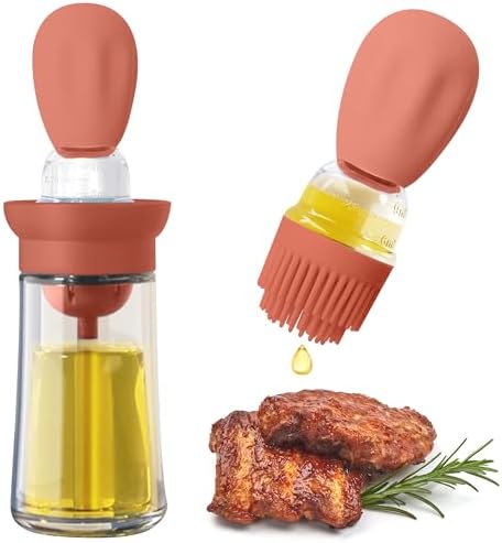 Dispensador de aceite de vidrio grueso azul cielo de 180 ml con c...