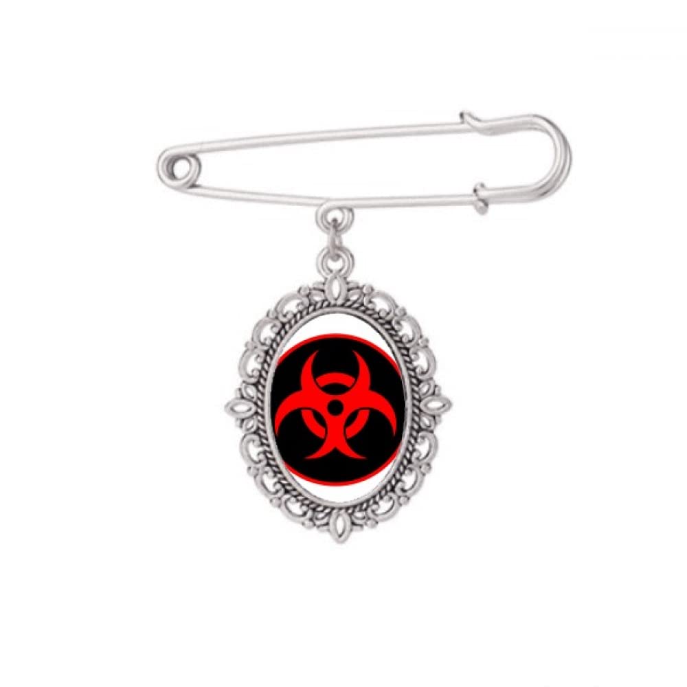 Broche rouge nucléaire à motif rayonnement pour accessoiriser une robe en soirée - 5