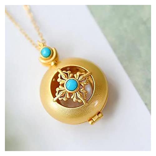 LHYLHY Hetian Jade weiße Anhänger Halskette chinesischer Stil Retro Licht Frauen Silberschmuck (Gem Color : Necklace 45 cm) Cover