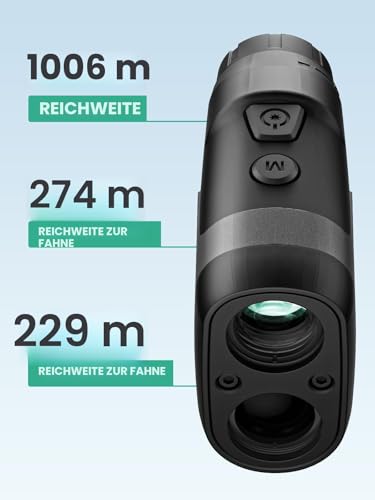 MiLESEEY Golf Entfernungsmesser mit Slope On/Off, 1000M Laser Entfernungsmesser mit Flag-Lock Vibration, Legal für Wettbewerbe, ±0,5M Genauigkeit, 6X Vergrößerung für Golf und Wandern