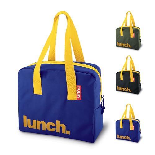 MILTON The Lunch Bag | Insulated Tiffin Bag for Office, Men & Women | Eco-Friendly, Durable & Spacious | Fits Lunch Box & Bottle | Multi-Use Bag for School & Travel | 2.56 L - Navy Blue