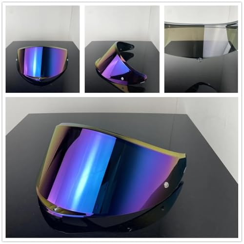 K6S Viseiras Capacete ヘルメットフェイスシールドバイザーウィンドシールド AGV K6用 高靭性サンシールド ヘルメットアクセサリー(Rainbow)