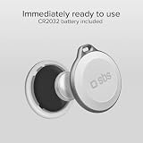 SBS Track My Circle - lokalizator kluczy i obiektów kompatybilny z Apple Where jest, dźwięk alarmu 100 dB, gotowy do użycia z baterią CR2032 w zestawie, wodoszczelność IP65, z otworem na klucze, biały