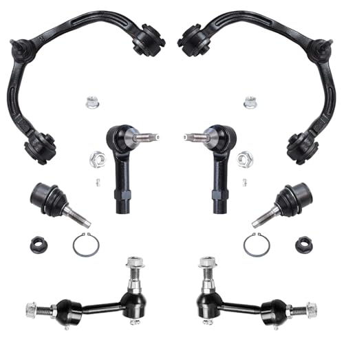 Detroit Axle - Front End 8pc Suspension Kit for Ford Expedition 2004 2005 2006, 2 Upper Control Arms 2 Lower Ball Joints 2 Sway Bars 2 Outer Tie Rods Replacement, Standard Suspension